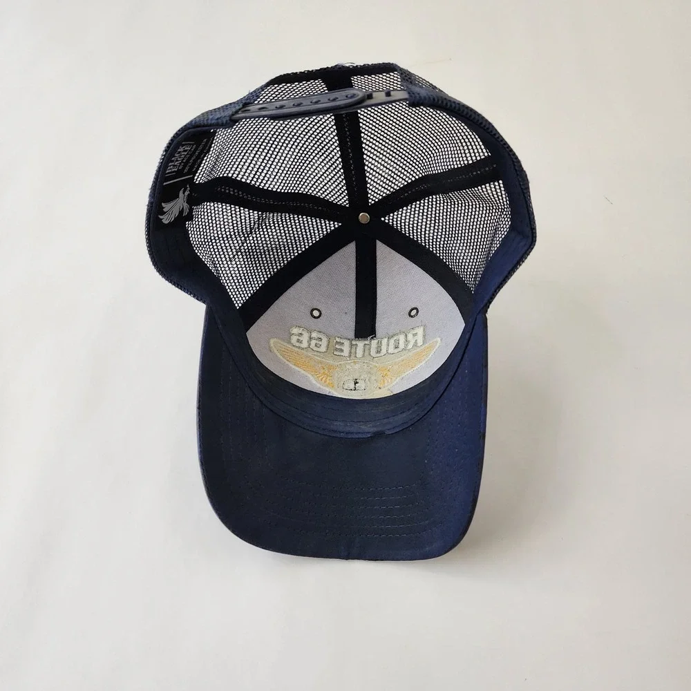 Route 66‎ The Mother Road Blue Camo Trucker Hat Black Eagle Snapback NWT